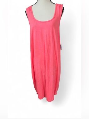 Old Navy Tank Dress XL Neon Heather Pink Sleeveless Modal Blend Casual Wear